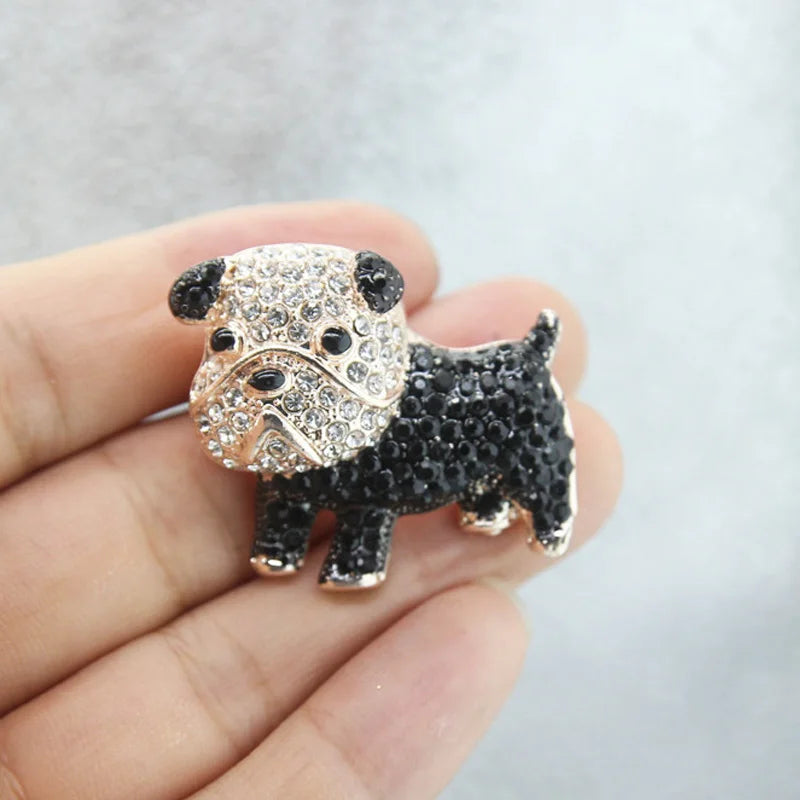 Lustige schwarz-weiße Hundebrosche für Studenten, Kinder, Partyhut, Mops, Tierkostüm, Zubehör, Broschen, Weihnachtsgeschenk