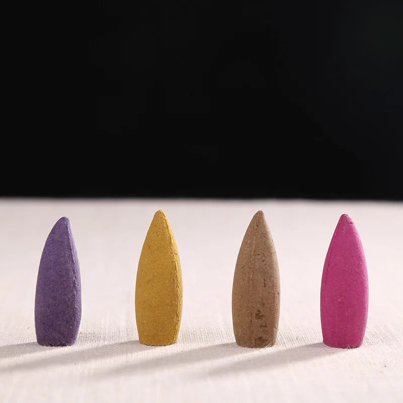 20 Stück große 3,5 cm natürliche Refluxturm Weihrauch Rose Osmanthus Sakura Rauchkegel Rückfluss Räucherstäbchen Kugel oder Keramikbrenner