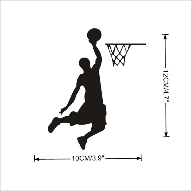 Cartoon Basketball Spieler Dunk Wand Aufkleber für Zuhause dekorative Vinyl Wohnzimmer Wanddekoration Aufkleber Switch Aufkleber