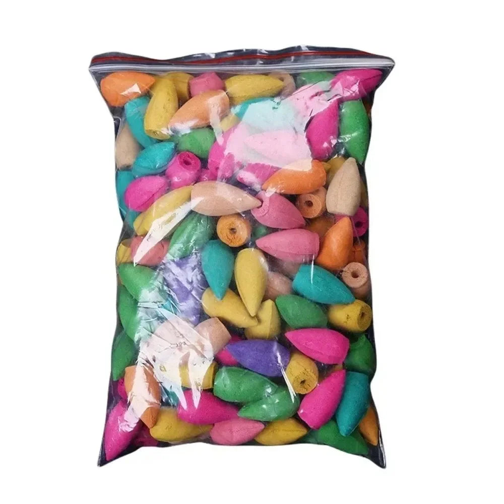 30/60pc gemischte natürliche Weihrauch Rose Jasmine Lavendel Osmanthus Sakura Rauchkegel Reflux Turm Weihrauch Backflow Weihrauch Bullet