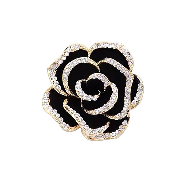 Kamelie Blume Brosche Mode Luxus Strass Imitation Perle Pin Für Frauen Emaille Mode Kleidung Corsage Schmuck Zugriffs