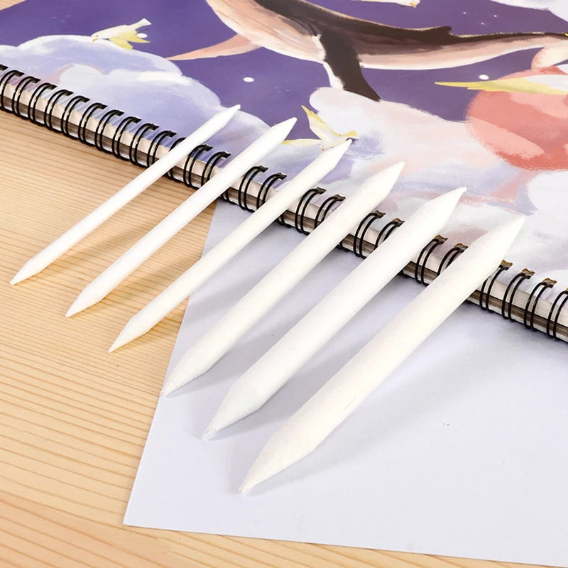 6 STÜCKE Künstler Mischen Papierstümpfe Tortillion Kunst Mixer Papier Schleifpapier Zeichnung Holzkohle Graphit Sketcking Tool
