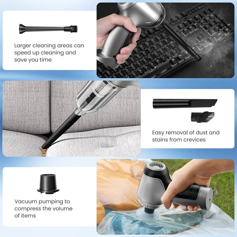 Kabelloser Handstaubsauger Air Duster Wiederaufladbarer tragbarer Mini-Autostaubsauger Wireless für Auto-Desktop-Tastatur