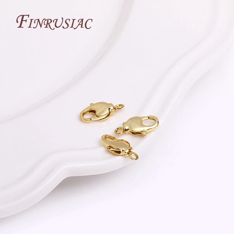 15 mm * 7,5 mm 18 Karat vergoldeter ovaler Karabinerverschluss mit geschlossenem Ringverbinder für DIY Handmade Making Halskette Armband Zubehör