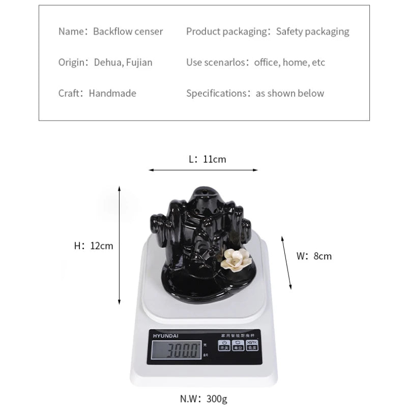 1pc, Lucky Lotus Keramik Sandelholz Räucherstäbchen Brenner Rückfluss Räucherstäbchen Brenner Räucherstäbchen Halter, Wohnkultur (ohne Räucherstäbchen)