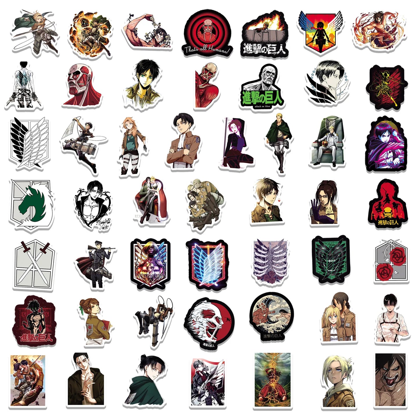 50pcs Attack on Titan Serie Graffiti Aufkleber Geeignet für Helme Desktop Wanddekoration DIY Aufkleber Pack Großhandel