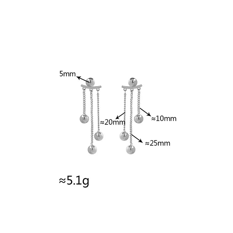 PONYKISS 925 Sterling Silber Quasten Perlen Ohrstecker für Frauen Party Minimalistischen Trendy Edlen Schmuck Geometrische Accessoires