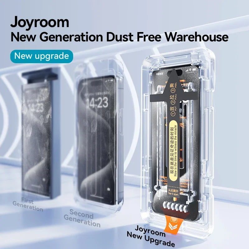 Joyroom 1/2/3PCS HD-Glas für iPhone 16 15 14 13 12 11 Pro Max Displayschutzfolie HD-Glas Schnellinstallationsglas für iPhone 16 Pro