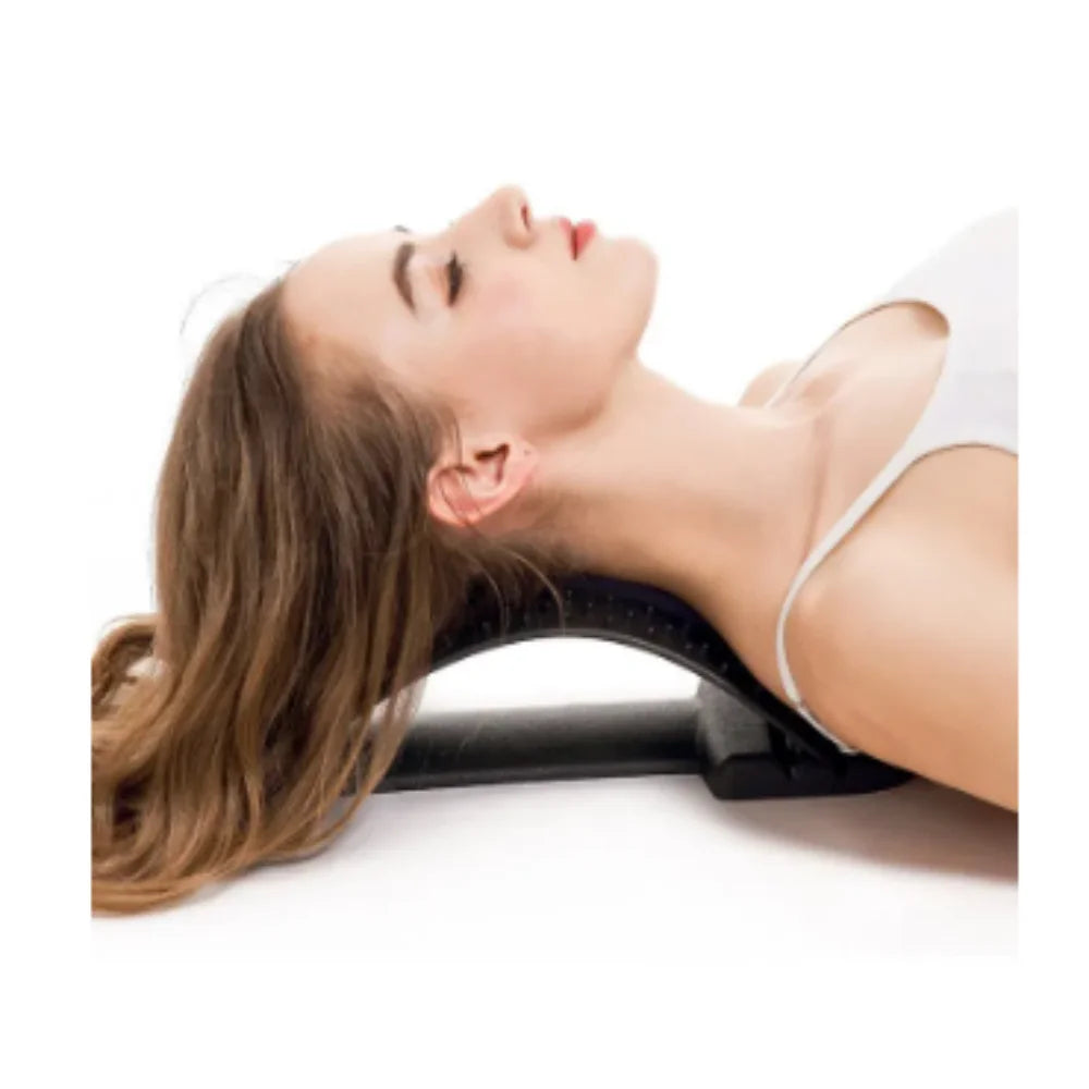 Rückenstrecker Mehrstufig verstellbares Massagegerät Taille Nacken Fitness Lendenwirbelsäule Halswirbelsäule Unterstützung der Halswirbelsäule