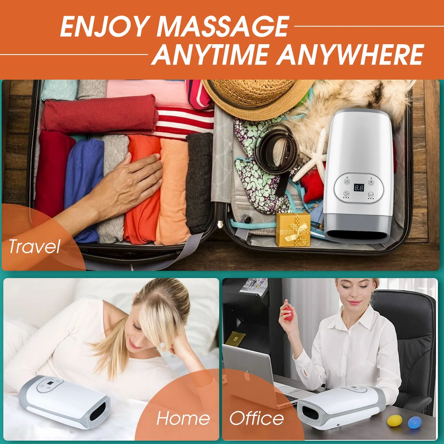 Handmassagegerät für Arthritis Physiotherapie Airbag-Kompression Heiße Kompresse Arthrose Finger Handgelenk-Akupunkturpunktmassage Schmerzlinderung