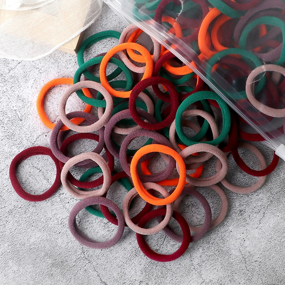 50er-Set-Damen-Mädchen-Basic-Haarbänder-4cm-einfache-einfarbige-elastische-Stirnband-Haarseile-Krawatten-Haar-Accessoires-Pferdeschwanzhalter