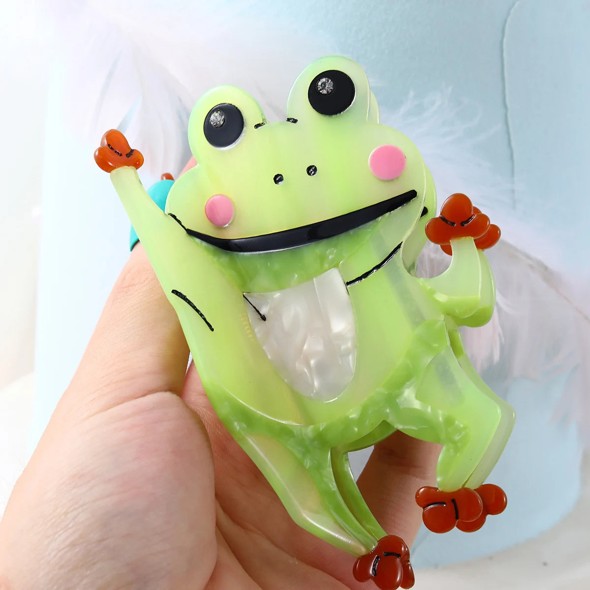 1 stück Acetat Cartoon Flog Form Haarkralle Clip Niedliche Tier Kiefer Clips Pferdeschwanz Halter Haarspangen Frauen Mädchen Haarschmuck