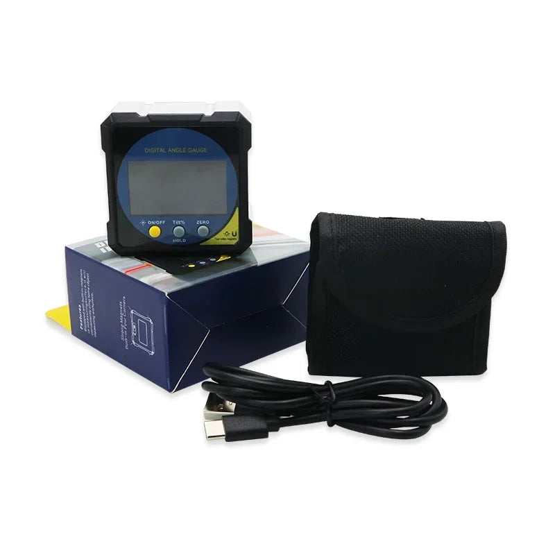 SHAHE 2-seitiger Laser Digital Elektronischer Nivellier- und Winkelmesser Aluminiumrahmen mit 4-seitigem Magnet-Akku
