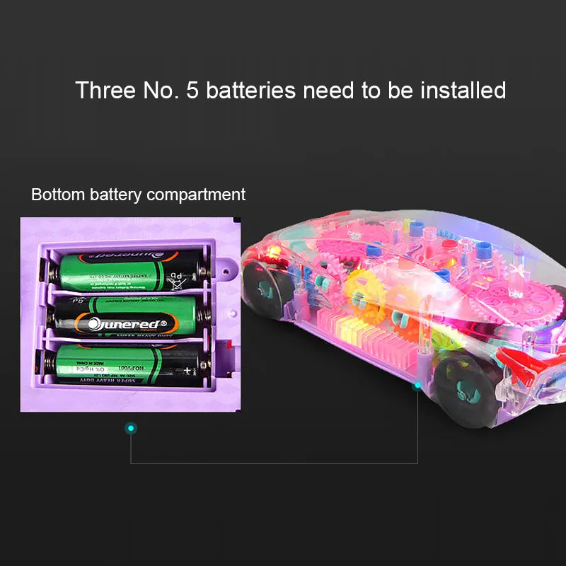 Kinder-blinkendes-elektrisches-Rennauto-Spielzeug-transparentes-Licht-bunte-LED-Musik-mechanisches-Getriebe-Fahrzeug-leuchtendes-Modell-Kinder-Geschenk