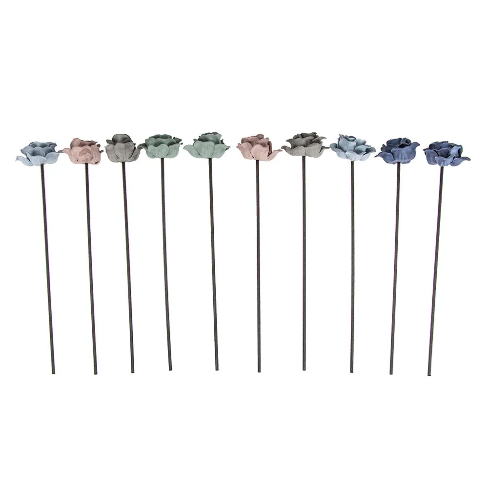 10pcs Leder Velvet Blue Grey Blume Rattan Sticks feuerlose Duftstoffe Reed Diffusor Stick DIY Ornamente Hausdekoration
