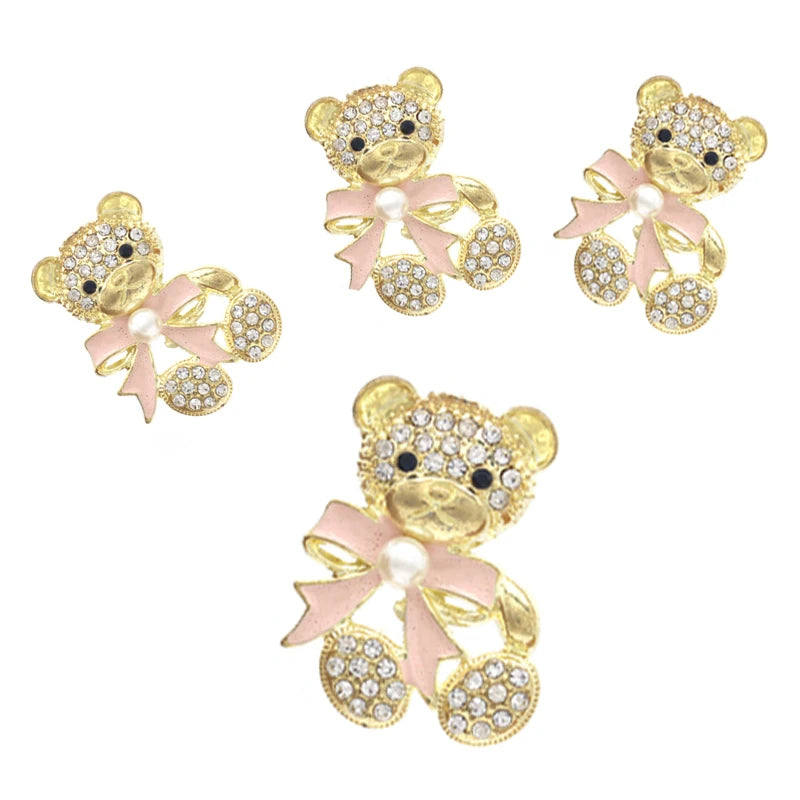 NEU 10PCS33 * 24 mm Legierung Perlen Wasser Diamant Abfallen Ölfliege Little Bärenkleidung Haarzubehör Gepäckdekoration Acces