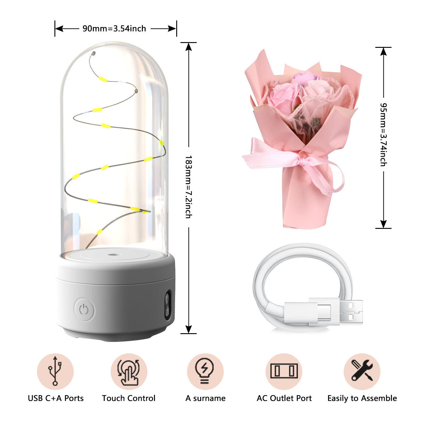 Kreatives 2-in-1 Bouquet LED-Licht und Bluetooth-Lautsprecher