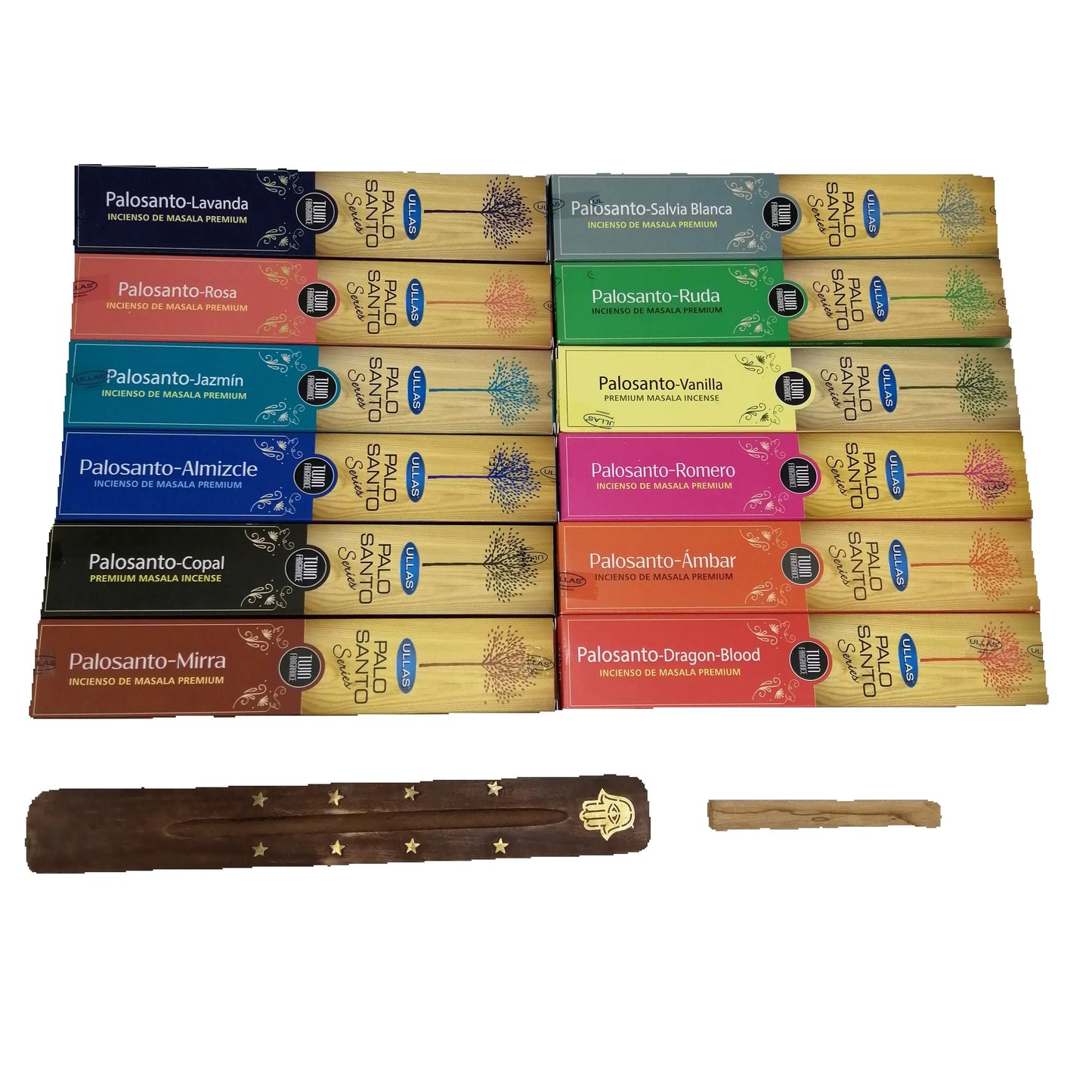 Heilige Räucherstäbchen + Moschus + Lavendel + Zimt + Weißer Salbei + Jasmin + Sandelholz + Drachenblut + Myrrhe + Rosen + Copal + Vanille + Stück Heiliges Stäbchen Geschenk + Tablette