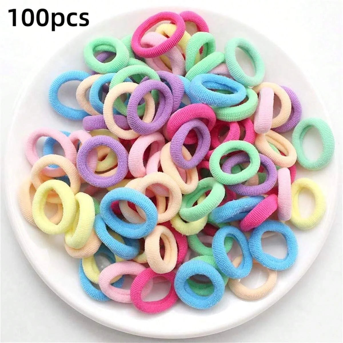 500/200/100 Stück Bunte Nylon-Elastische Haargummis für Mädchen – Pferdeschwanzhalter, Scrunchies, Gummibänder, Mode-Haaraccessoires für Kinder