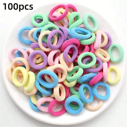 500/200/100 Stück Bunte Nylon-Elastische Haargummis für Mädchen – Pferdeschwanzhalter, Scrunchies, Gummibänder, Mode-Haaraccessoires für Kinder