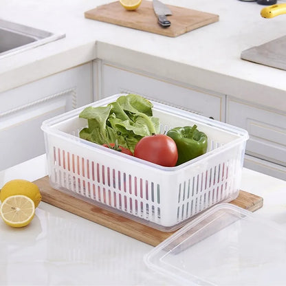 Kühlschrank Organizer Kühlschrank Aufbewahrungsbox Frisches Gemüse Obst Kisten Abtropfkorb Vorratsbehälter Speisekammer Küche Organizer