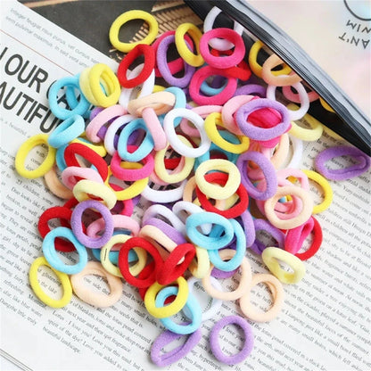 500/200/100 Stück Bunte Nylon-Elastische Haargummis für Mädchen – Pferdeschwanzhalter, Scrunchies, Gummibänder, Mode-Haaraccessoires für Kinder