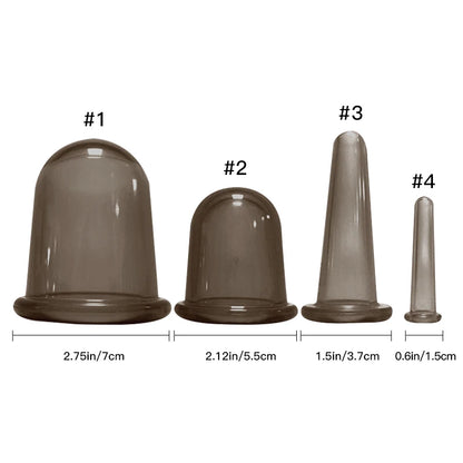 Silikon Vakuum Massage Gläser für Anti-Cellulite Massage, Gesichts-Saugnäpfe für Hautstraffung, Hautschaben und Anti-Falten