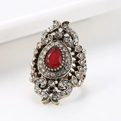 Kinel Einzigartige Antik Gold Grau Kristall Ring Für Frauen Party Accessoires Vintage Hochzeit Schmuck Luxus Geschenke 2019 Neu