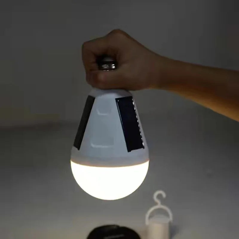 E27 Wiederaufladbare LED-Solarbirne Lampe 7W 12W 85V-265V Outdoor Notfall Solarbetriebene Glühbirne Reise Angeln Camping Licht Zeltlampe