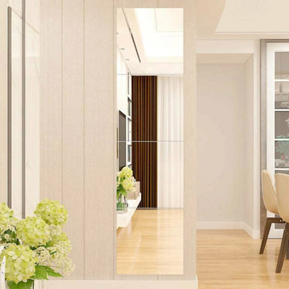 4pcs Acryl Ganzkörper Spiegel Selbstklebende Aufkleber 30cm Quadrat Tapete DIY 3D Aufkleber Wohnzimmer Badezimmer Dekor