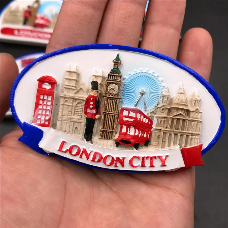 Harz magnetisch kreativ 3d Welt Tourismus Souvenirs Kühlschrankmagnete Kühlschrank Souvenirs aus London England Sammlung Geschenke