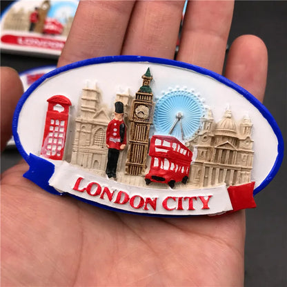 Harz magnetisch kreativ 3d Welt Tourismus Souvenirs Kühlschrankmagnete Kühlschrank Souvenirs aus London England Sammlung Geschenke