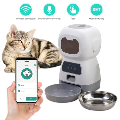 Neue Wifi Handy Smart Pet Feeder Katze Hundefutter Automatische Dispenser Katze Hund APP Steuerung Timing Lebensmittel Schüssel Wissenschaftliche fütterung
