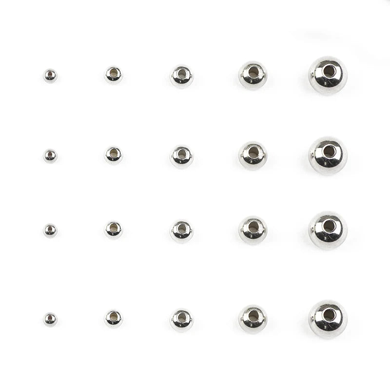 JHNBY Edelstahl Spacer Perlen Kugel 3/4/5/6/8 MM Metall Runde Lose Perlen für Schmuck Armband Herstellung DIY Zubehör Erkenntnisse
