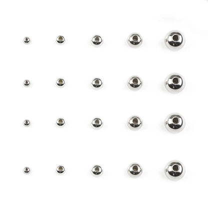 JHNBY Edelstahl Spacer Perlen Kugel 3/4/5/6/8 MM Metall Runde Lose Perlen für Schmuck Armband Herstellung DIY Zubehör Erkenntnisse