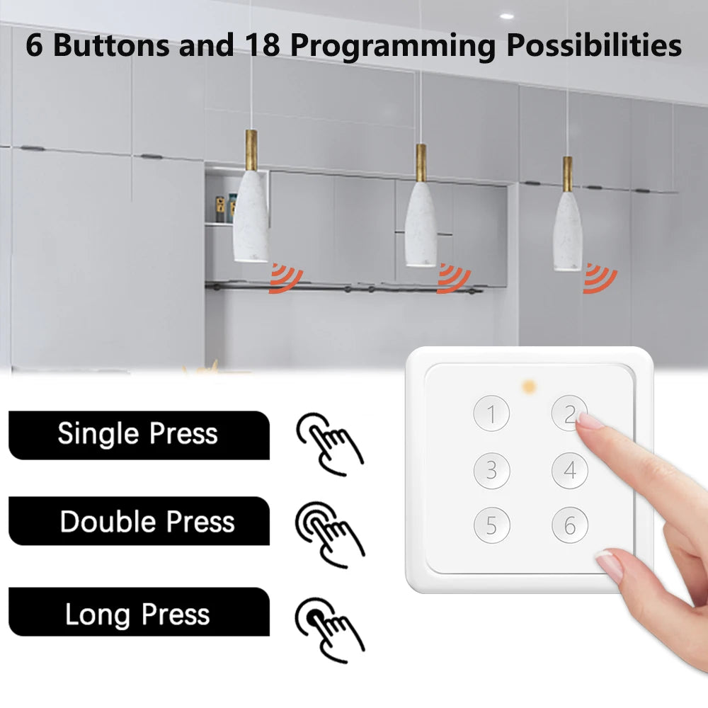 LoraTap ZigBee 3.0 Tuya Smart Life EU Standard 6 Tasten Gang Szene Magnetischer Fernbedienungsschalter Gateway Erforderlich ZigBee2MQTT