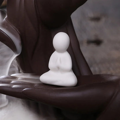 Handgefertigter lila Tonbrenner Backflow Weihrauch Brenner Weihrauch Stickhalter Zen Lotus Keramik Weihrauch im Haus Ornamente Home Ornamente