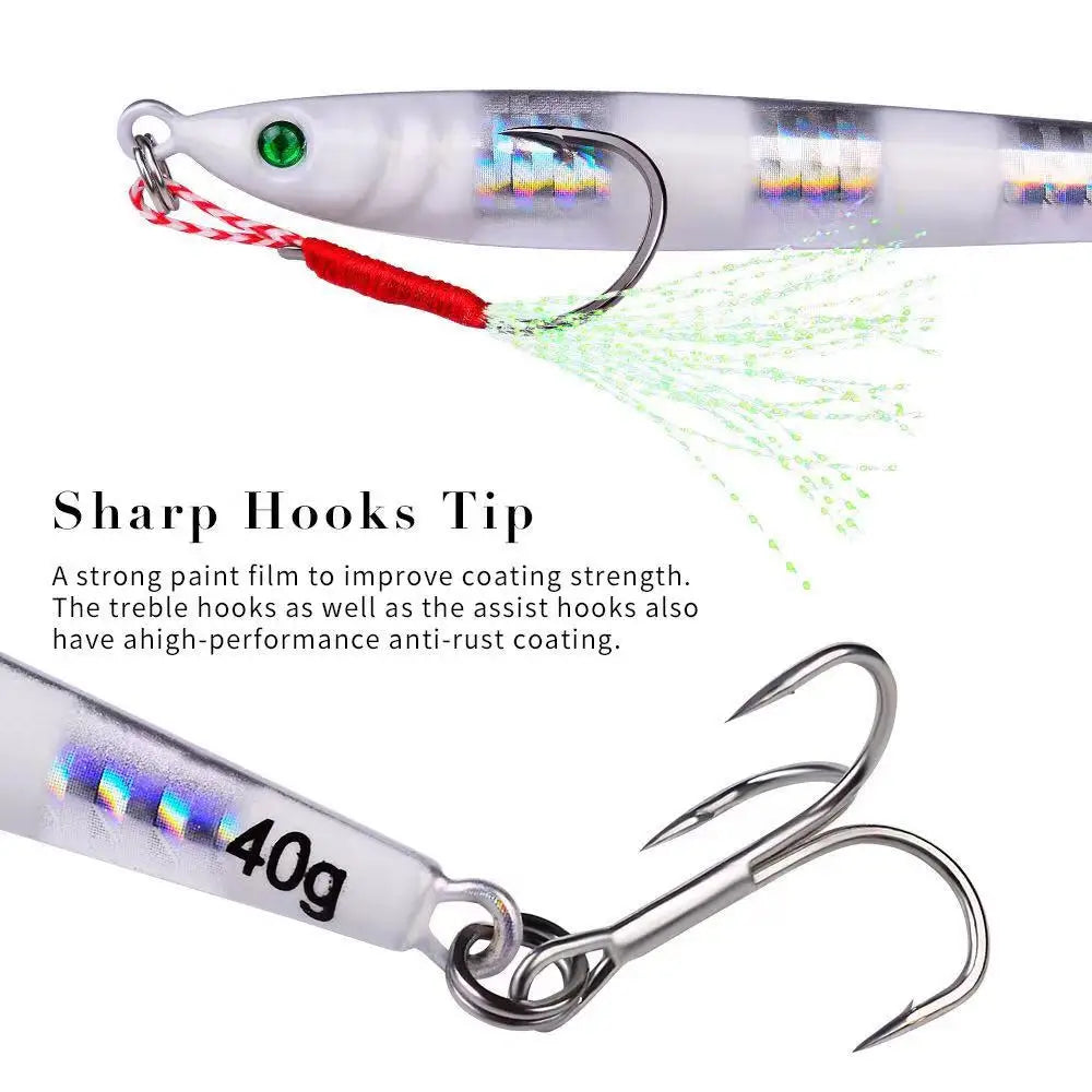 Slow Jig Metallköder – Verschiedene Gewichtsklassen (7g-100g), Hardlure Angelköder für Jigging und Trolling