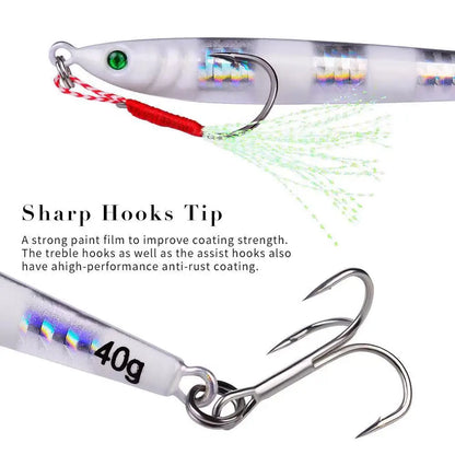 Slow Jig Metallköder – Verschiedene Gewichtsklassen (7g-100g), Hardlure Angelköder für Jigging und Trolling