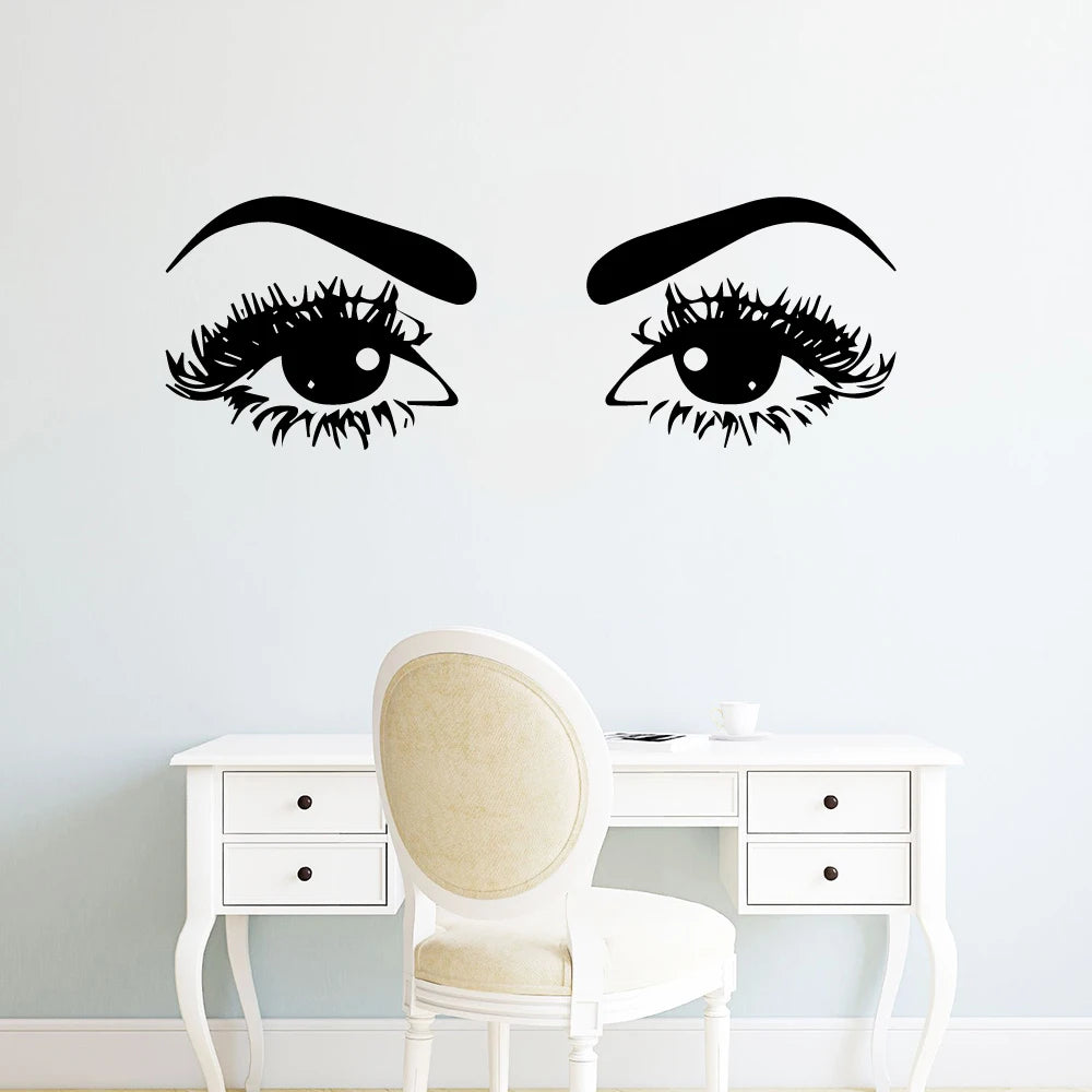 21 Stil Schönheitssalon Wimpernkunst Vinyl Wandaufkleber Dekor für Salon Dekor Mädchen Zimmer Dekoration Aufkleber Wandbild Wandtattoo