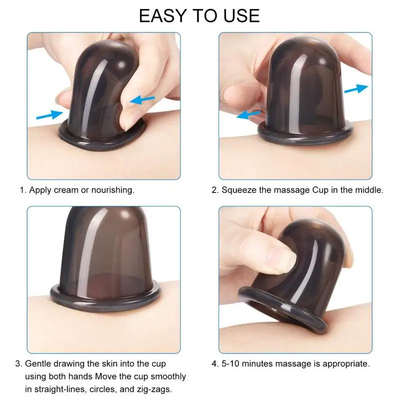 Silikon Vakuum Massage Gläser für Anti-Cellulite Massage, Gesichts-Saugnäpfe für Hautstraffung, Hautschaben und Anti-Falten
