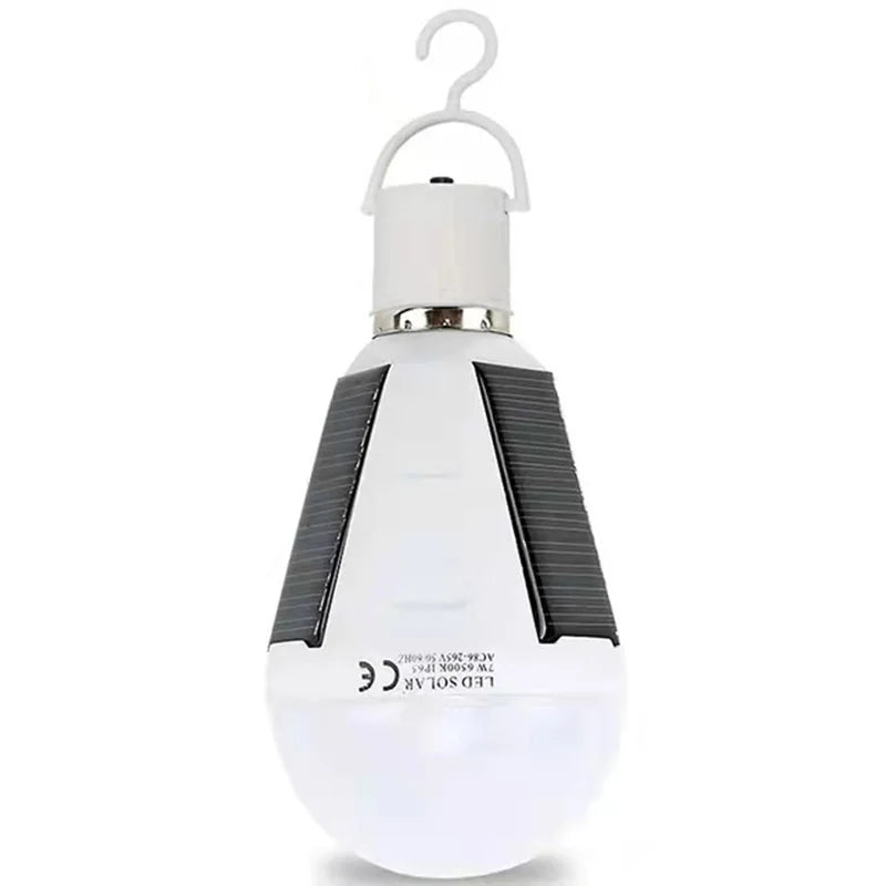 E27 Wiederaufladbare LED-Solarbirne Lampe 7W 12W 85V-265V Outdoor Notfall Solarbetriebene Glühbirne Reise Angeln Camping Licht Zeltlampe