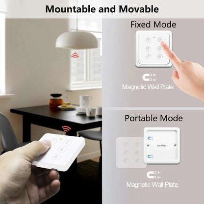 LoraTap ZigBee 3.0 Tuya Smart Life EU Standard 6 Tasten Gang Szene Magnetischer Fernbedienungsschalter Gateway Erforderlich ZigBee2MQTT