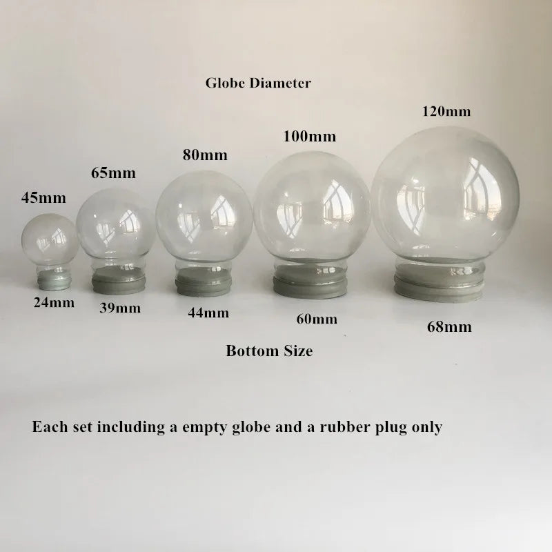 Werbegeschenk 45/65/80100/120 mm Durchmesser DIY Leeres Glas Schneekugel Großhandel