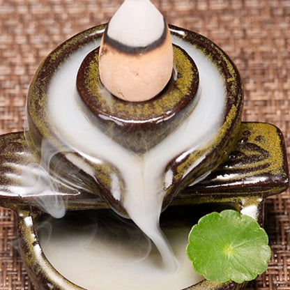 Wasserfall Weihrauch Brenner Keramik Backflow Weihrauchhalter Brunnen Backflow Weihrauchkegel für Home Office Decor Housewarming Geschenk