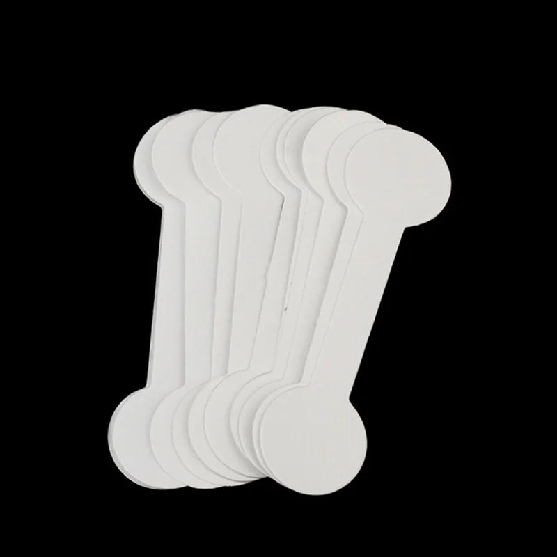 100 Stück Halskette, Armband, Ring-Etiketten, weißes leeres Preisschild, quadratische runde Köpfe, Papieretiketten, Aufkleber, Schmuck, Display-Karten-Etiketten