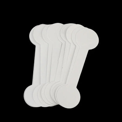 100 Stück Halskette, Armband, Ring-Etiketten, weißes leeres Preisschild, quadratische runde Köpfe, Papieretiketten, Aufkleber, Schmuck, Display-Karten-Etiketten