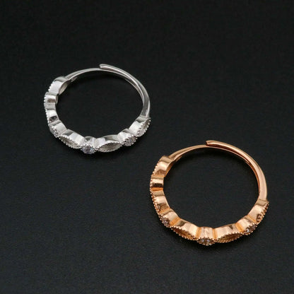 1Pcs Andenken Muttermilch Harz Ring Fassungen Massiv 925 Sterling Silber Rosé Vergoldet 2x4MM Marquise Lünette mit 2mm 1294219