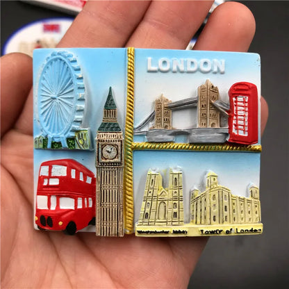 Harz magnetisch kreativ 3d Welt Tourismus Souvenirs Kühlschrankmagnete Kühlschrank Souvenirs aus London England Sammlung Geschenke