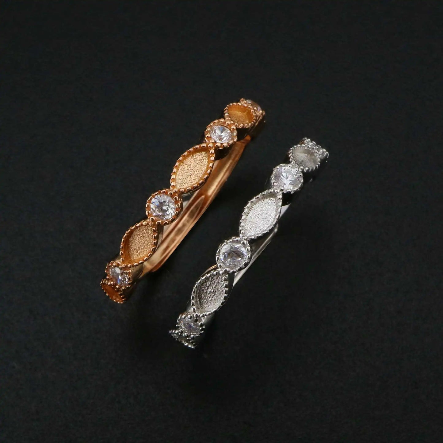 1Pcs Andenken Muttermilch Harz Ring Fassungen Massiv 925 Sterling Silber Rosé Vergoldet 2x4MM Marquise Lünette mit 2mm 1294219